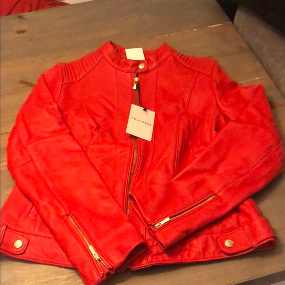 Red leather Jacket